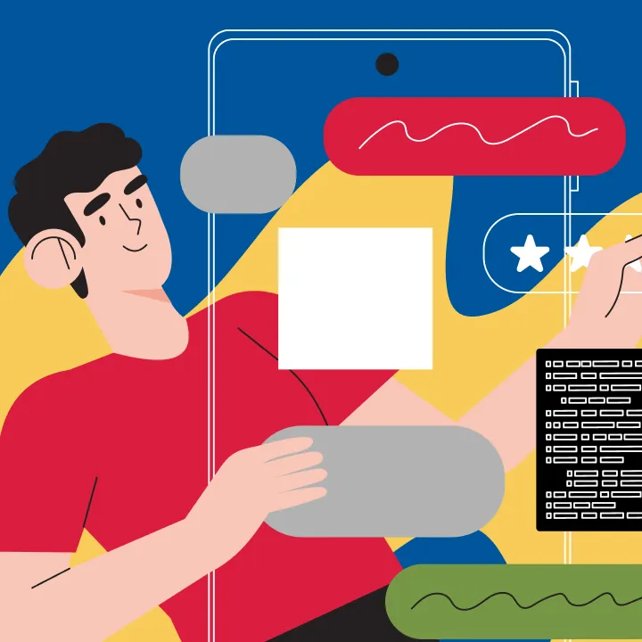 Ilustrasi berinteraksi di ruang digital.